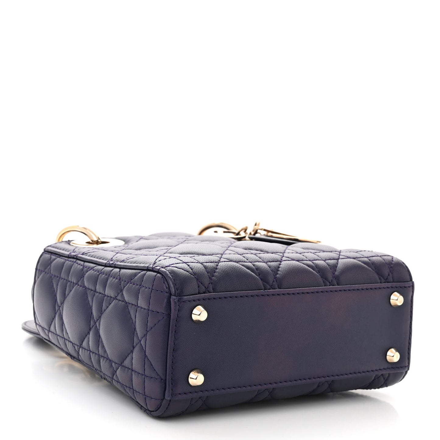 Lambskin Cannage Mini Lady Dior Navy Blue