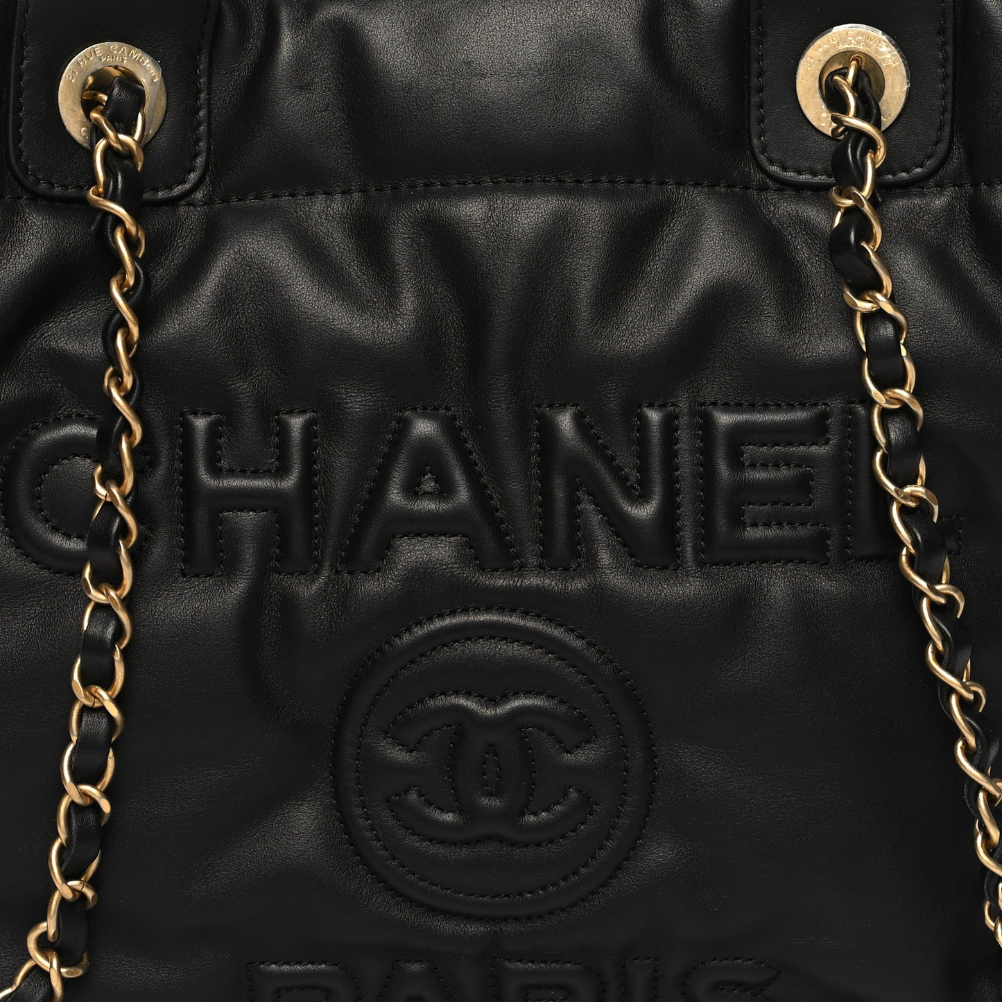 Calfskin Small Deauville Tote Black
