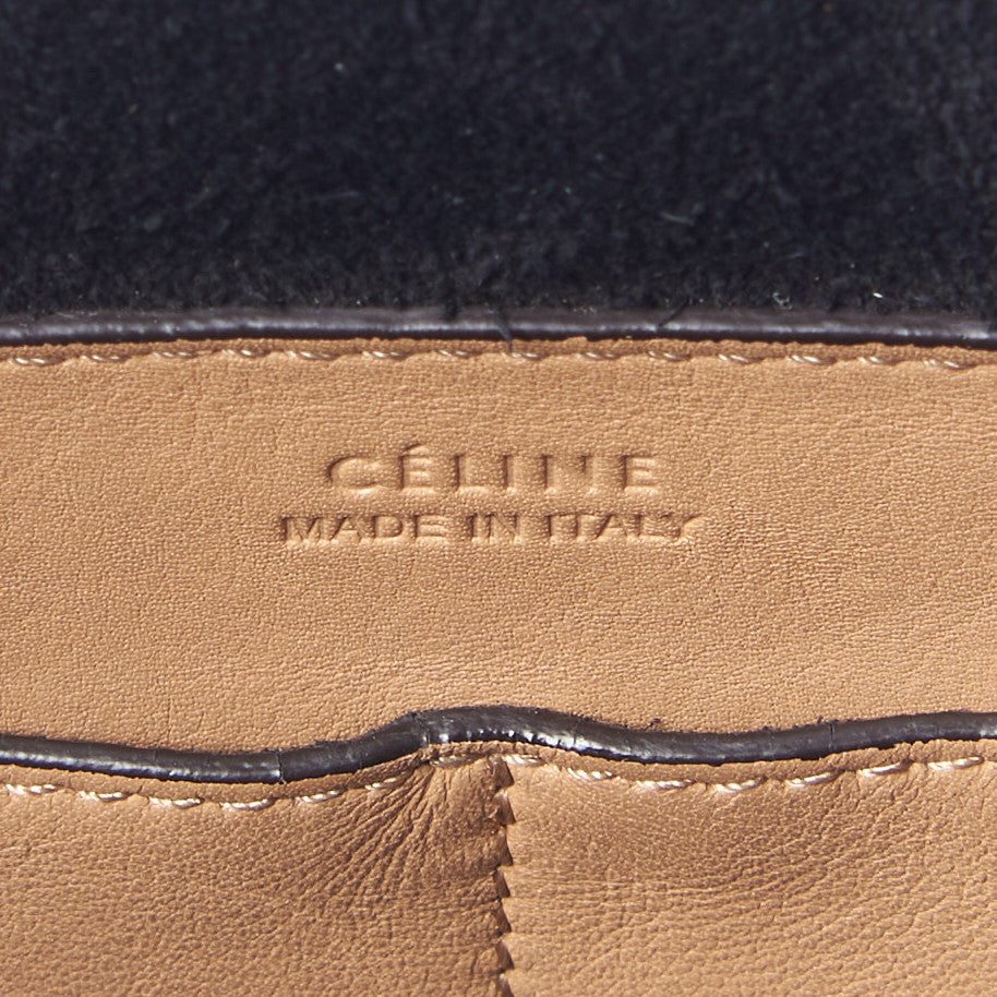Celine Lambskin Small Soft Cube Satchel Black Tan 8 of 8
