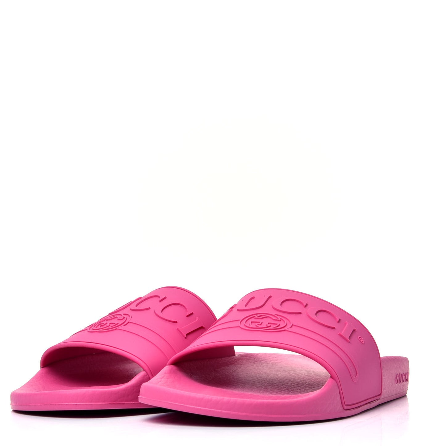 Rubber Womens Logo Slide Sandals 40 Fuchsia