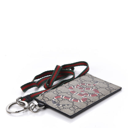 Gucci GG Supreme Monogram Kingsnake Lanyard Coin Case Card Holder 3 of 11