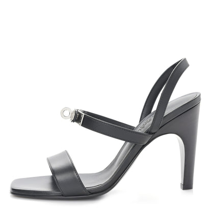 Hermes Calfskin Glamour 75 Sandals 35 Black 1 of 9