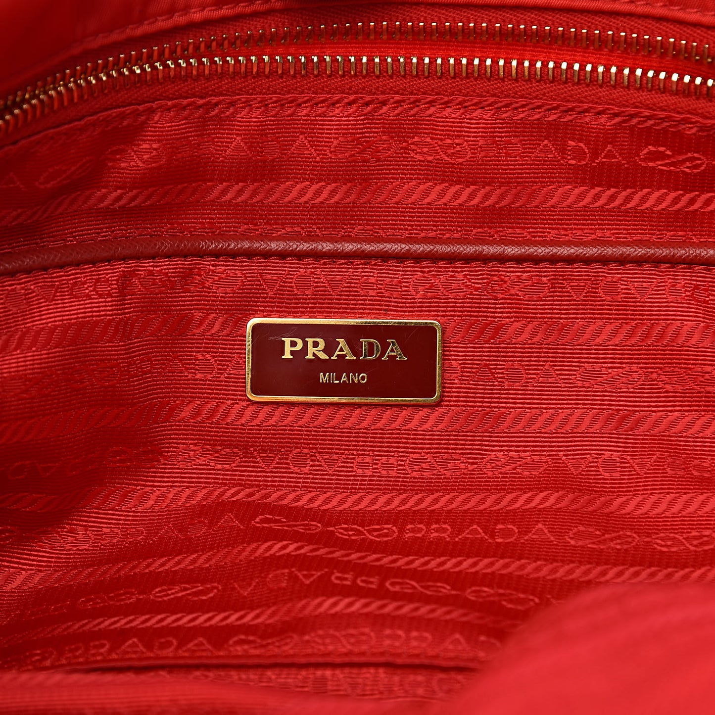 Tessuto Nylon Saffiano Tote Rosso