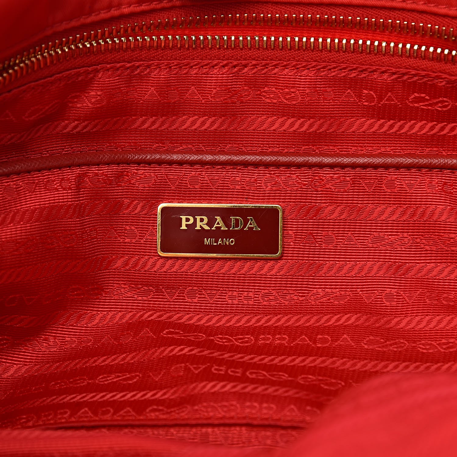 Prada Tessuto Nylon Saffiano Tote Rosso 6 of 12