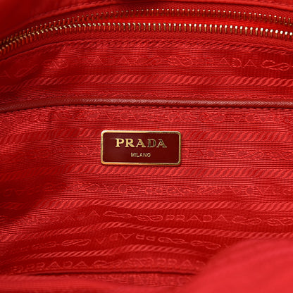 Prada Tessuto Nylon Saffiano Tote Rosso 6 of 12