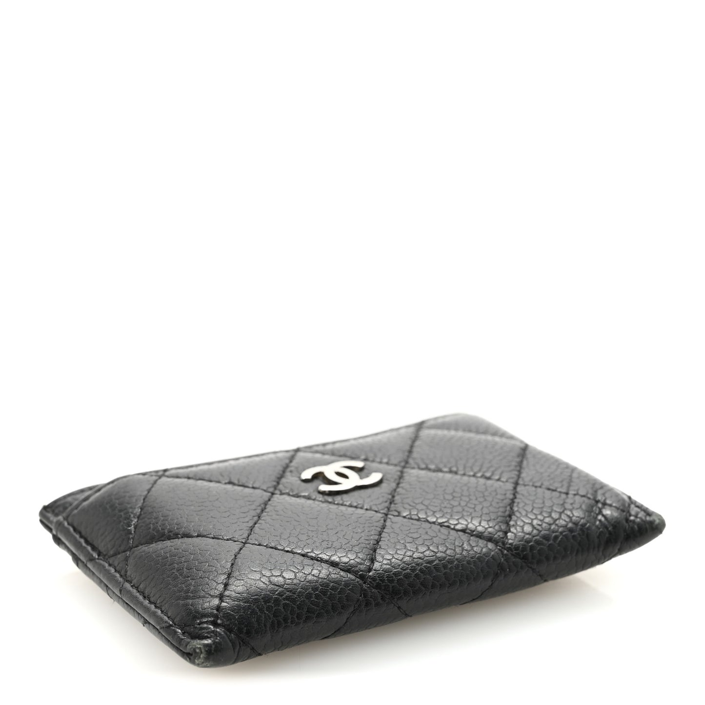 Caviar Quilted Card Holder Black