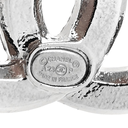 Chanel Crystal CC Earrings Silver 4 of 4