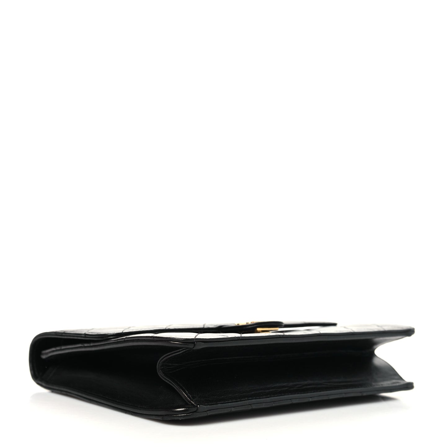 Lambskin Quilted Small Single Flap Black