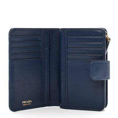 Prada Vitello Move Metal Compact Wallet Bleuette 5 of 8