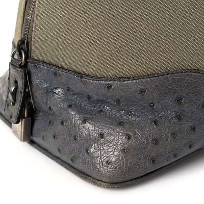 Prada Canvas Ostrich Frame Bowler Green Mecurio 8 of 19