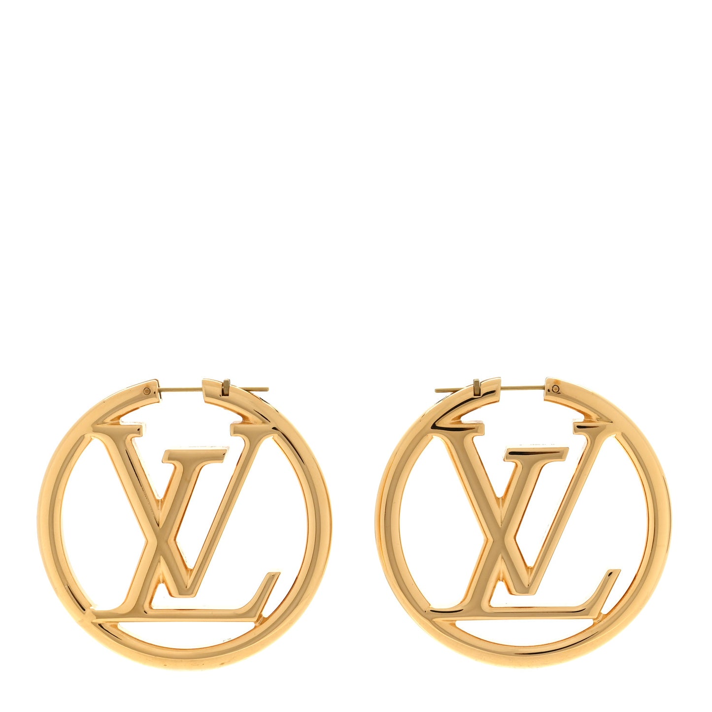 Metal Louise Hoop Earrings Gold