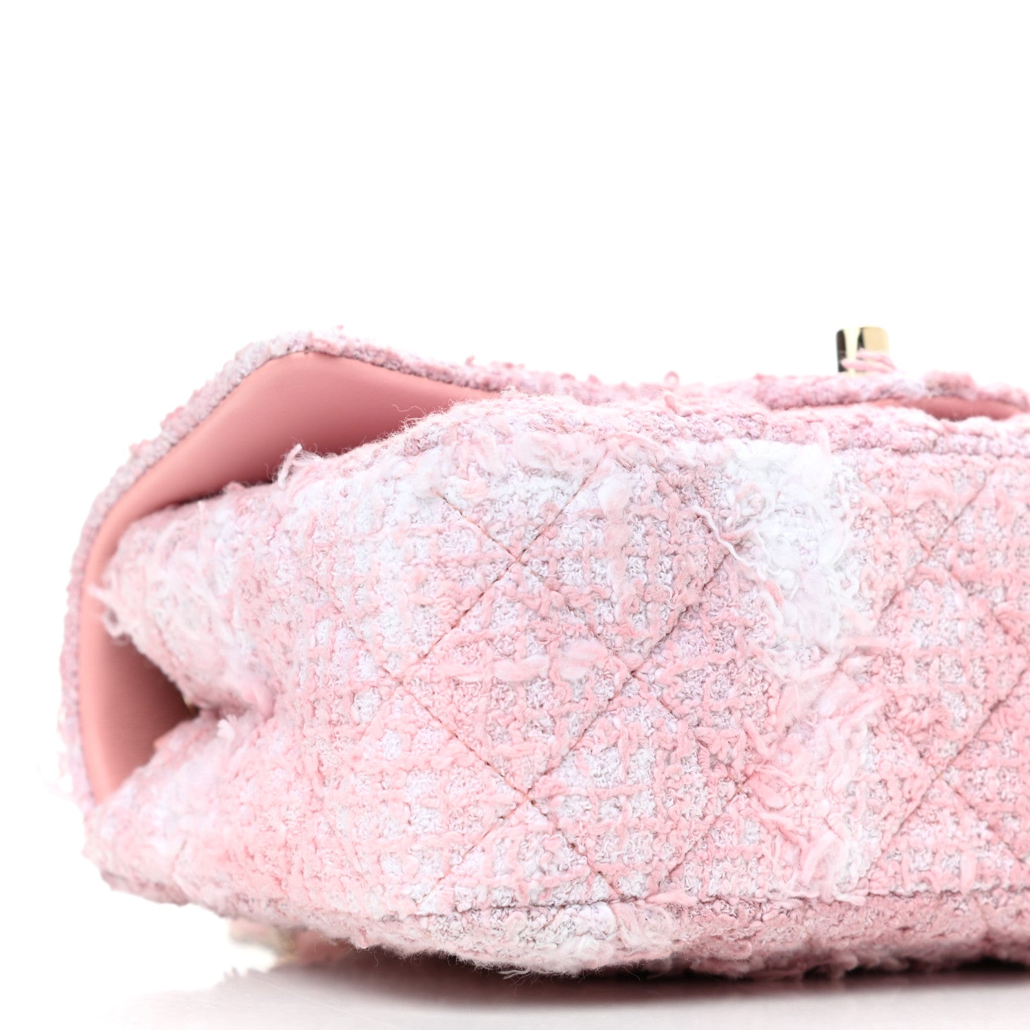 Chanel Tweed Quilted Mini Rectangular Flap Light Pink White 9 of 11