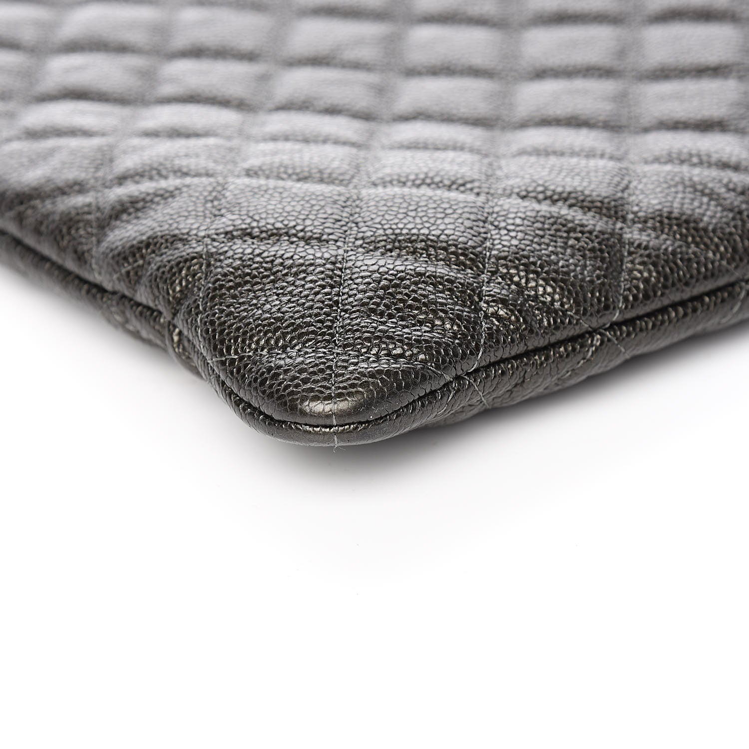 Chanel Caviar Quilted Large Cosmetic Case Dark Charcoal 8 of 9