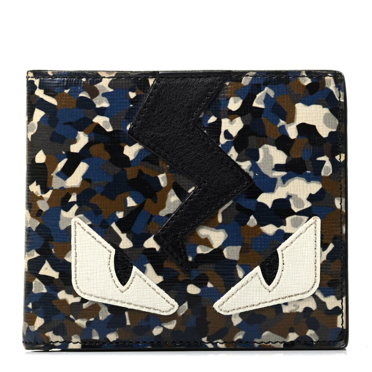 Vitello Elite Granite Monster Eyes Bi-fold Wallet Navy