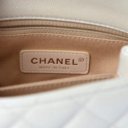 Chanel Iridescent Caviar Quilted Extra Mini Coco Handle Flap White 8 of 10