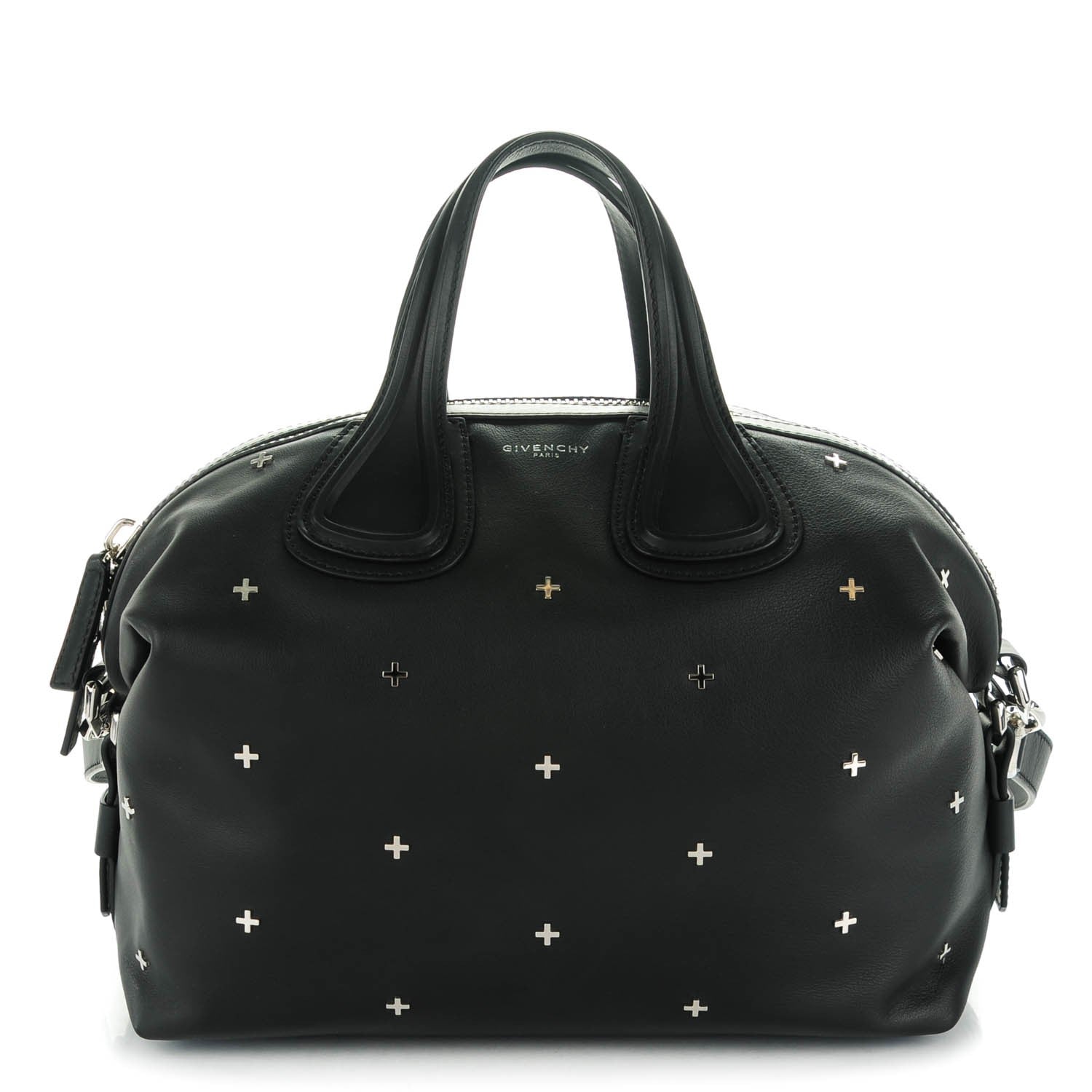 Givenchy Waxy Grained Calfskin Cross Embellished Medium Nightingale Black 1 of 7