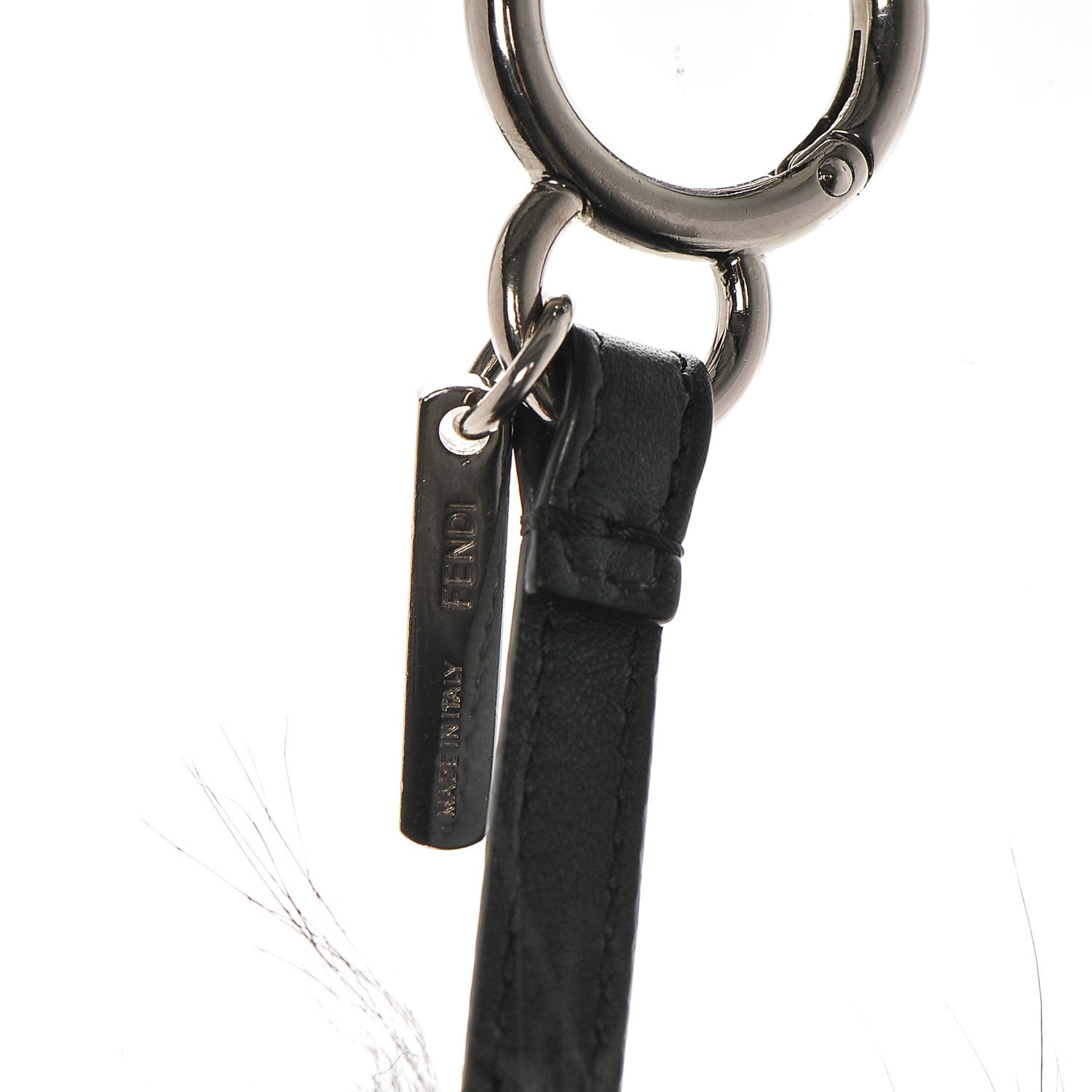 Fendi Rabbit Mink Fox Fur Dragoo Monster Bag Bug Charm Black 4 of 4