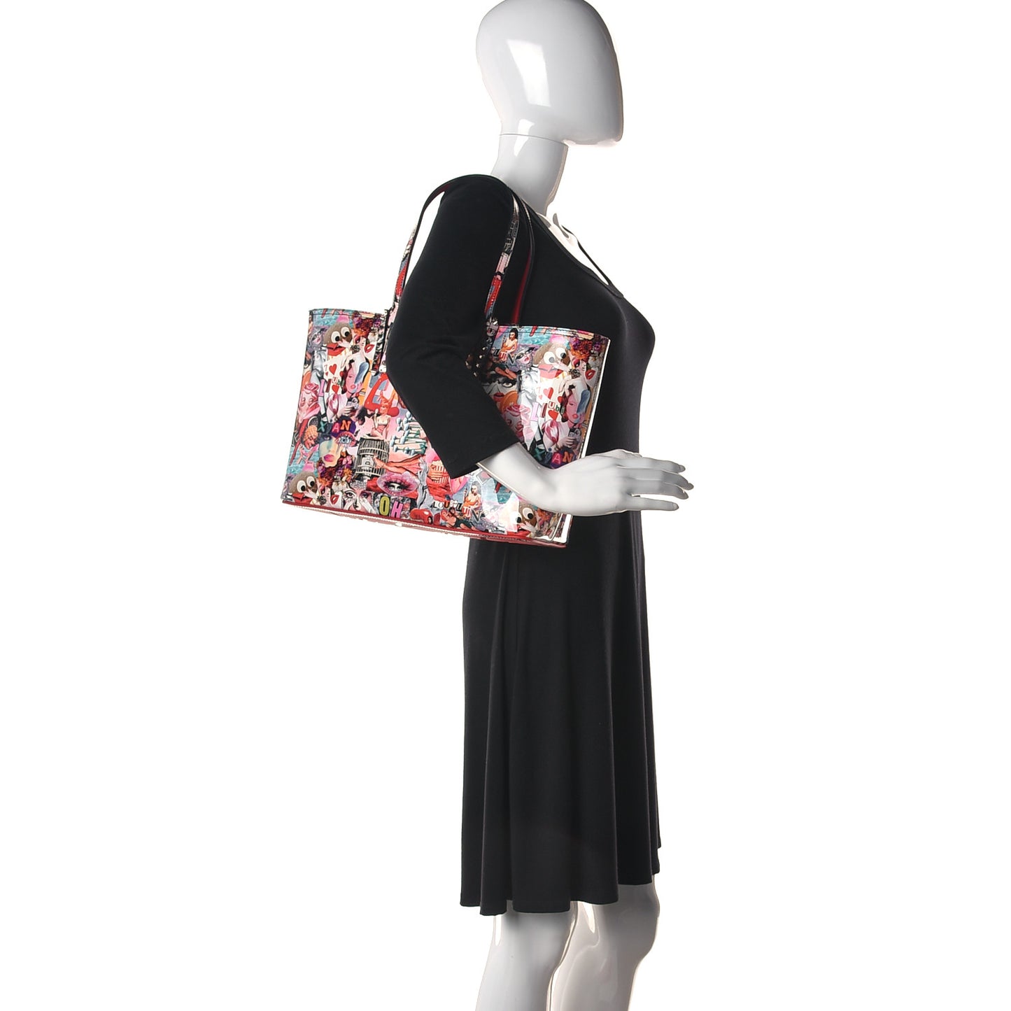 Patent Calfskin Small Oh Xtian Cabata Tote Red