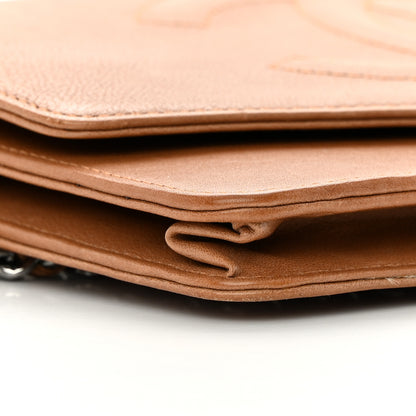 Chanel Lambskin Timeless CC Wallet On Chain WOC Light Brown 10 of 17