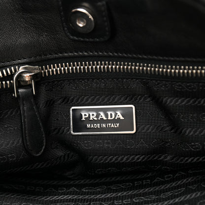 Prada Vitello Daino Soft Shoulder Bag Black 5 of 11