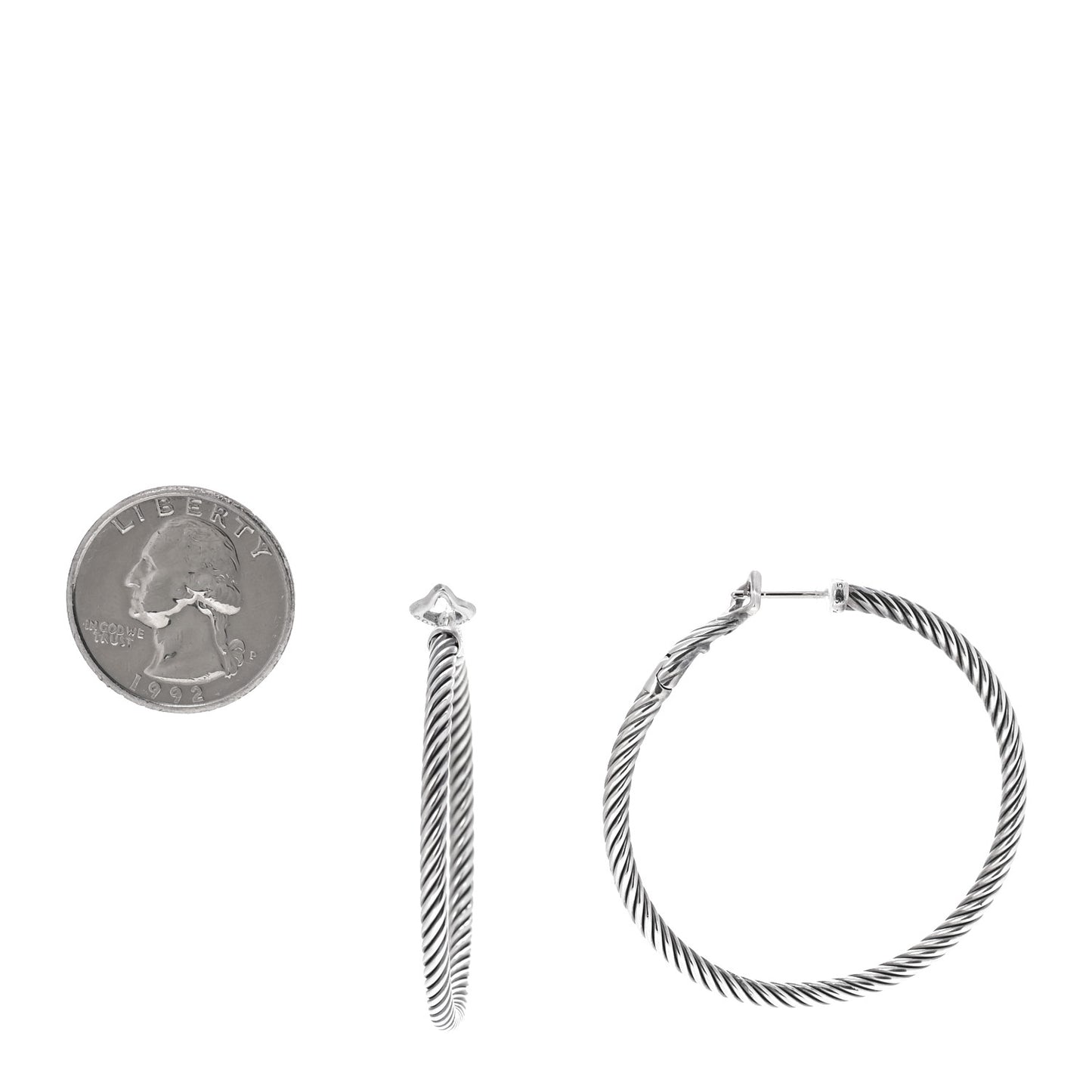 Sterling Silver 45mm Cable Classics Hoop Earrings