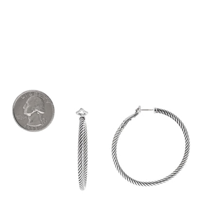 David Yurman Sterling Silver 45mm Cable Classics Hoop Earrings 2 of 4