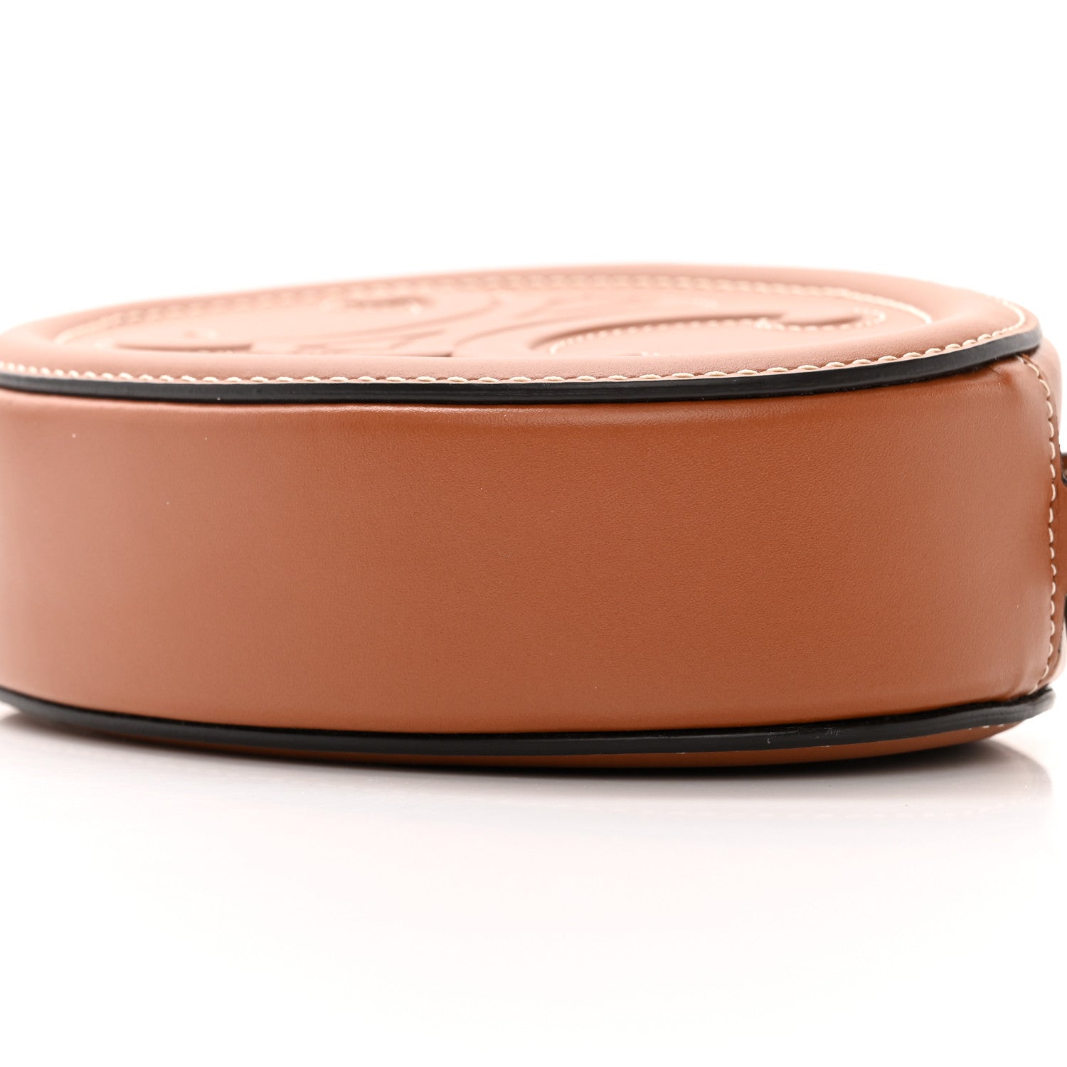 Celine Smooth Calfskin Cuir Small Triomphe Oval Crossbody Purse Tan 9 of 9