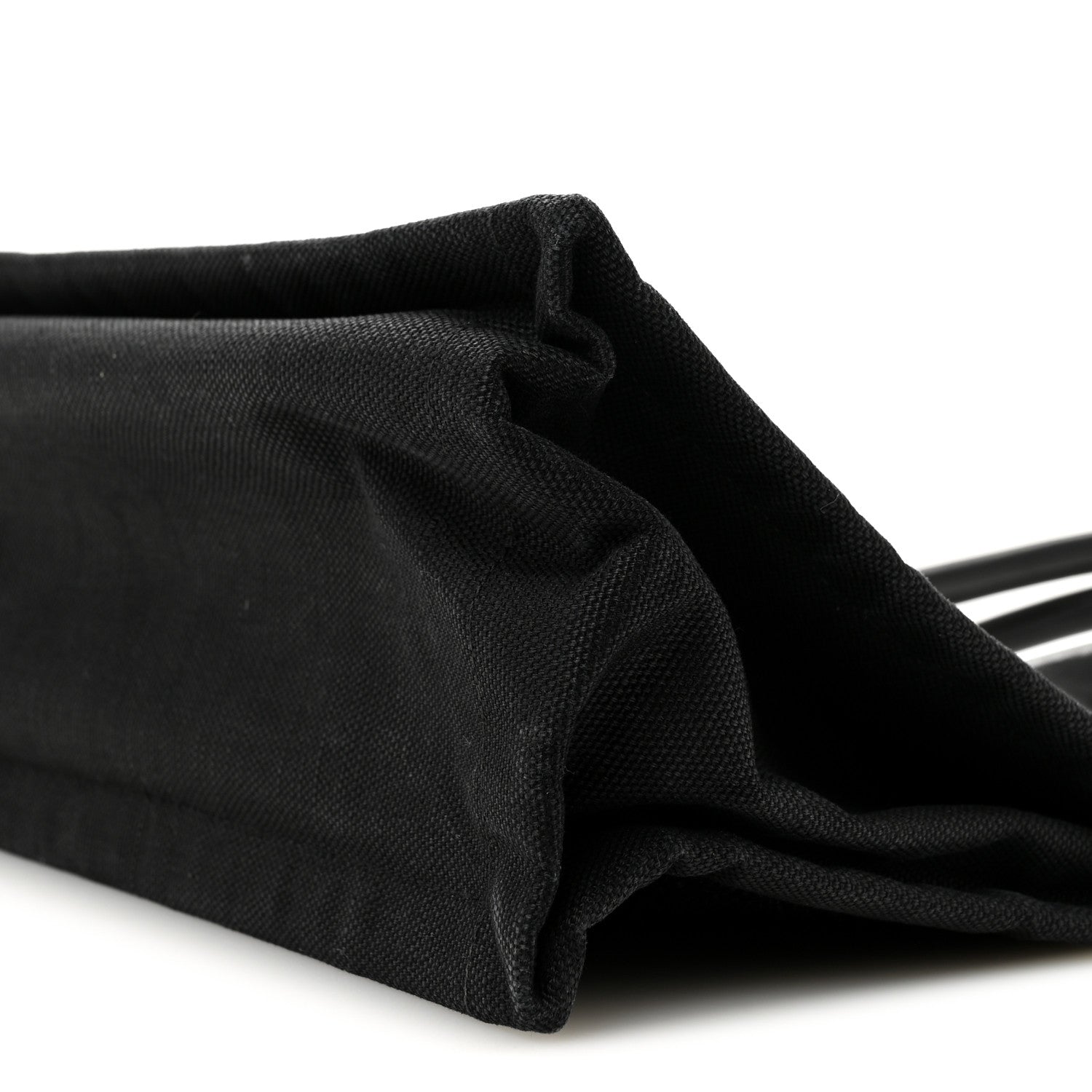 Saint Laurent Raffia Linen Calfskin Small Rive Gauche Tote Black 10 of 14