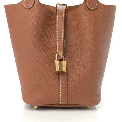 Hermes Taurillon Clemence Picotin Lock 18 PM Gold 7 of 10