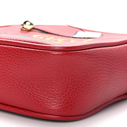 Gucci Grained Calfskin Logo Messenger Bag Hibiscus Red 9 of 9