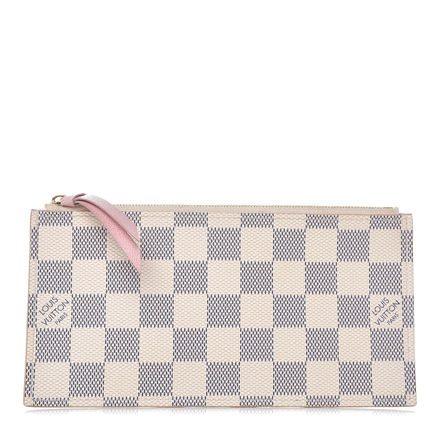 Louis Vuitton Damier Azur Felicie Chain Wallet Zippered Insert Rose Ballerine 1 of 6