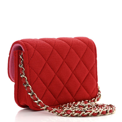 Chanel Jersey Quilted Micro Mini Flap Red 3 of 11