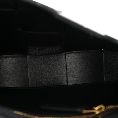 Bottega Veneta Calfskin Maxi Intreccio Daisy Print Small Cassette Crossbody Bag Black White Yellow 5 of 12