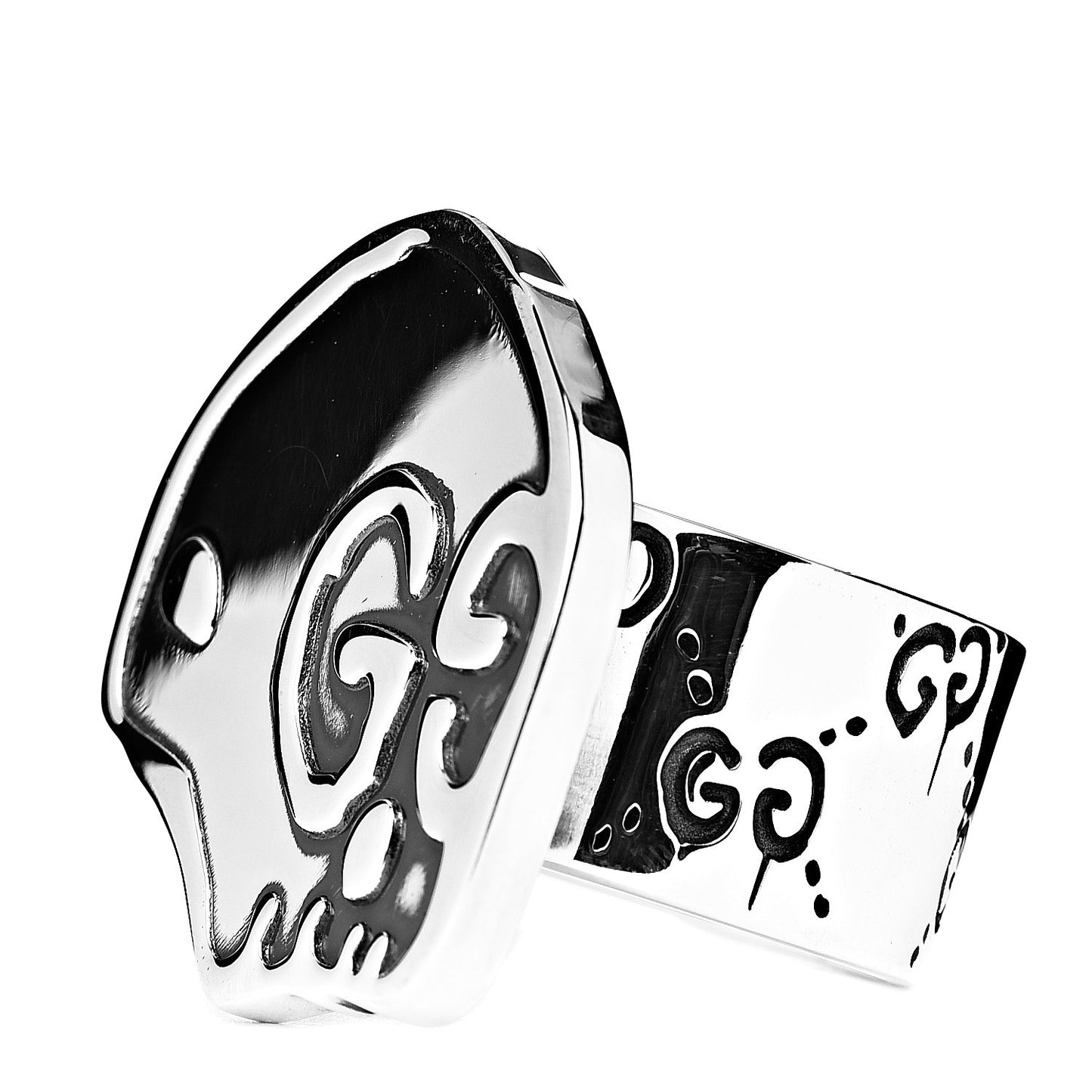 Sterling Silver GucciGhost Hamlet Skull Ring 53 6.25