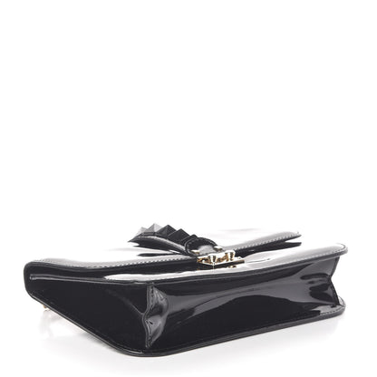 Valentino Garavani Patent Monochrome Medium Glam Lock Rockstud Flap Black 4 of 9