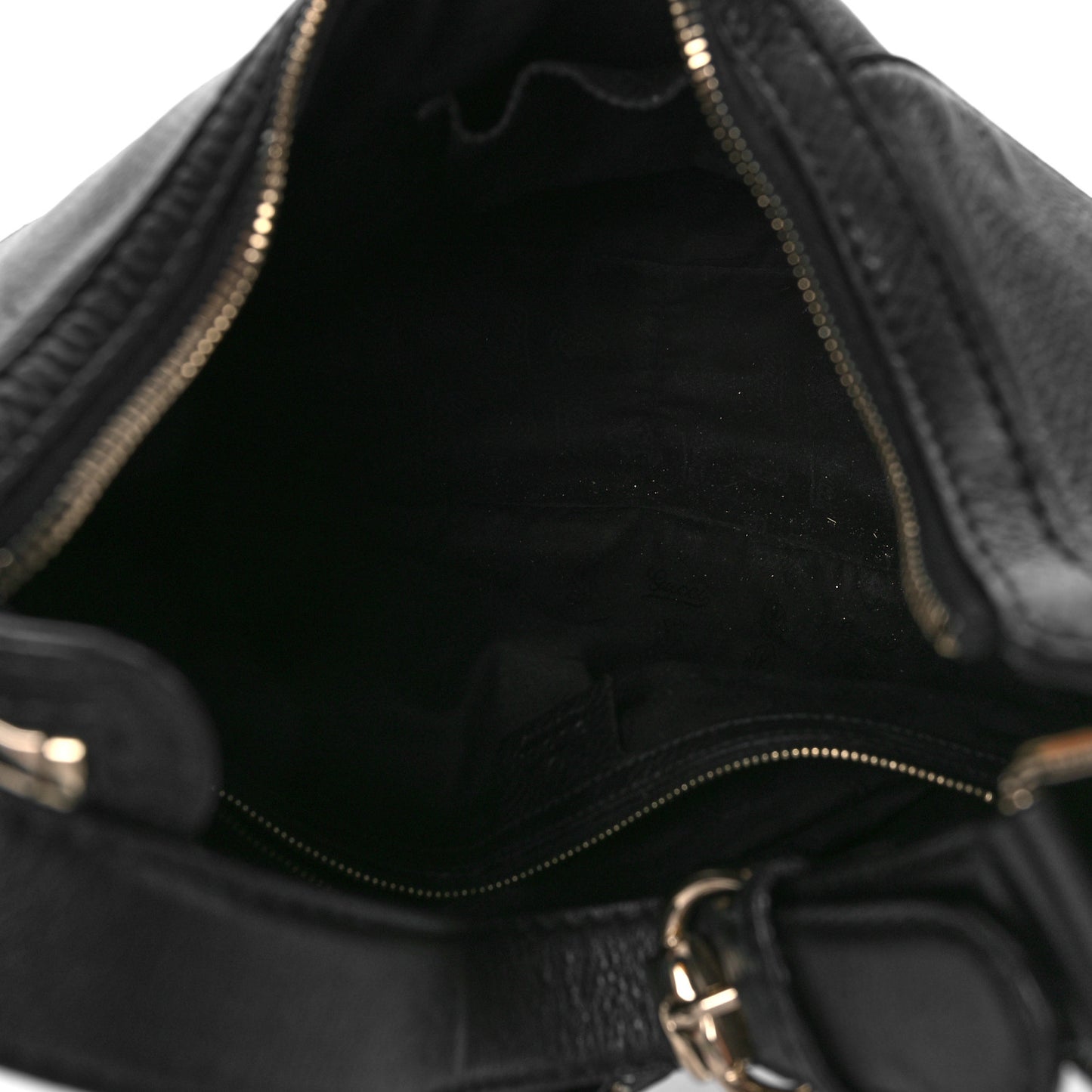 Calfskin Large Horsebit Web Hobo Black