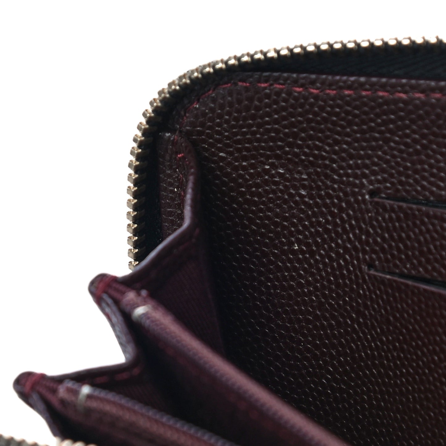 Caviar Quilted Medium Zip Around Wallet Black