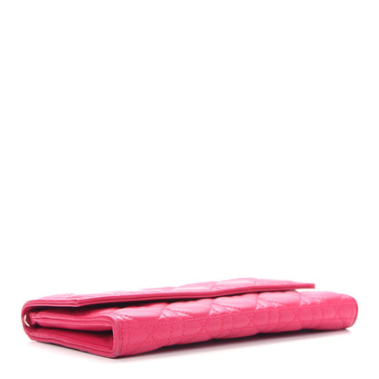 Christian Dior Lambskin Cannage Lady Dior Rendezvous Wallet On Chain Fuchsia 4 of 9