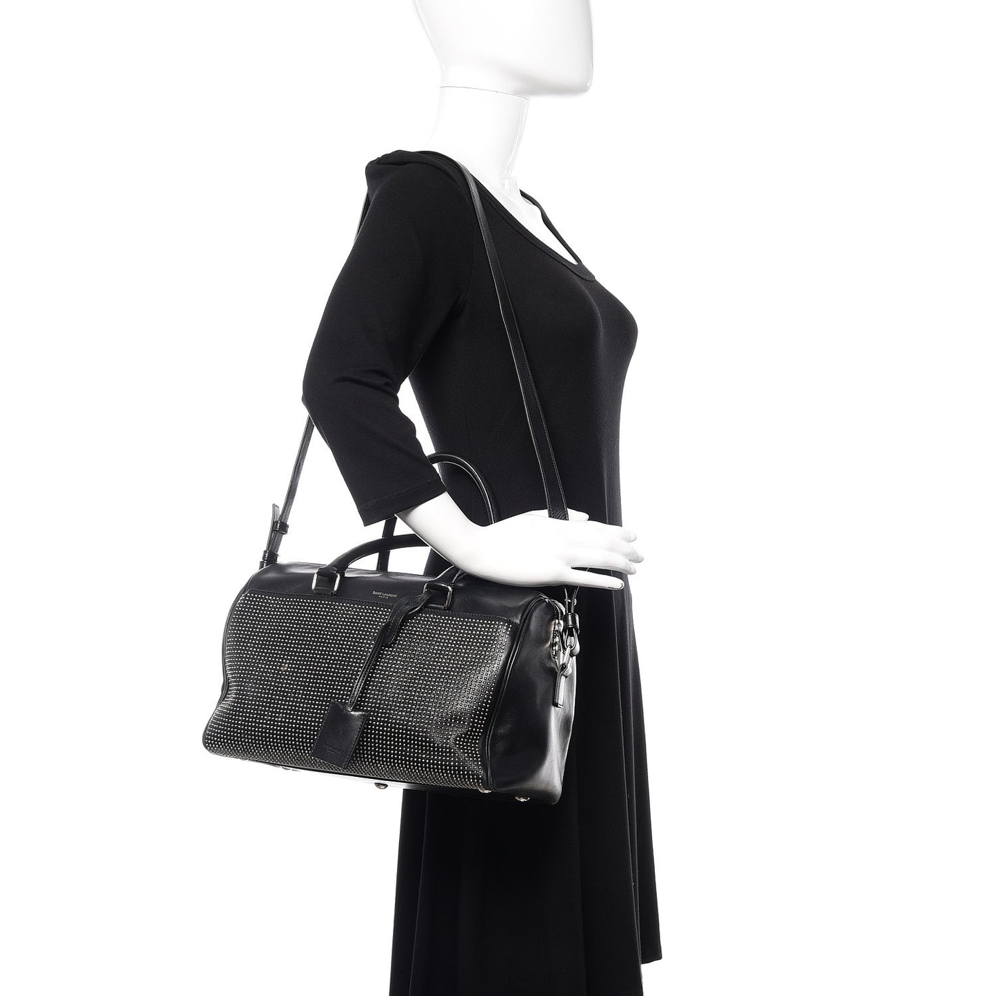 Calfskin Studded Classic Duffle 6 Black