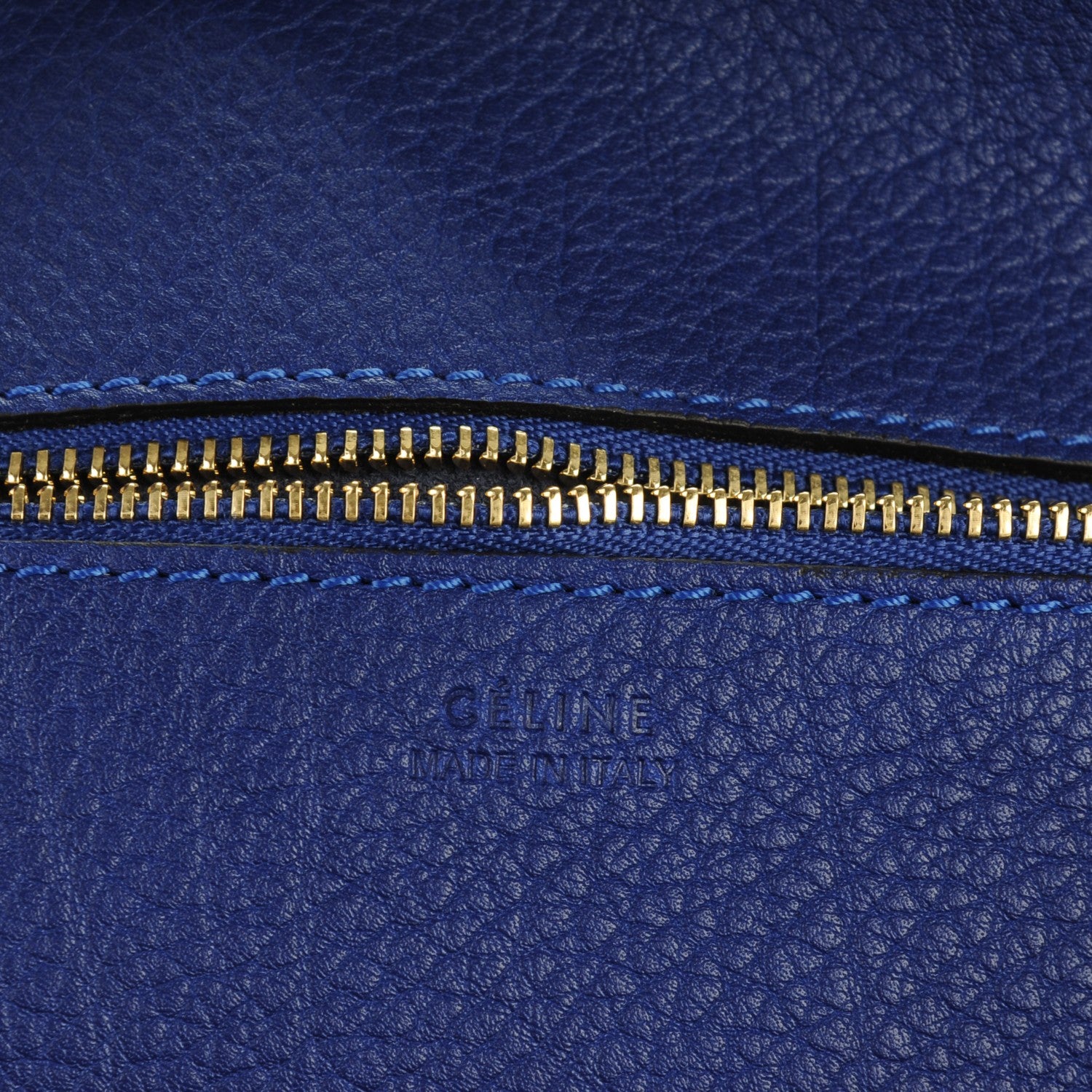 Celine Crisped Calfskin Mini Tie Knot Tote Indigo 6 of 8
