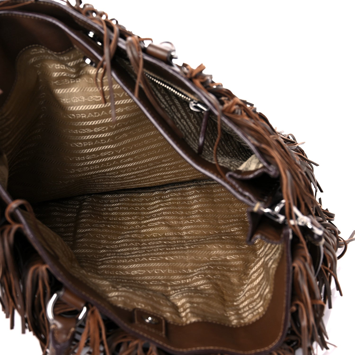 Prada Nappa Fringe Shopping Tote Noce 6 of 15