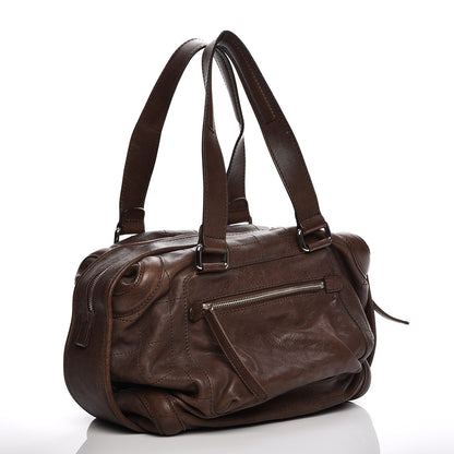 Chanel Calfskin Square Stitch Round Bowling Bag Brown 7 of 14