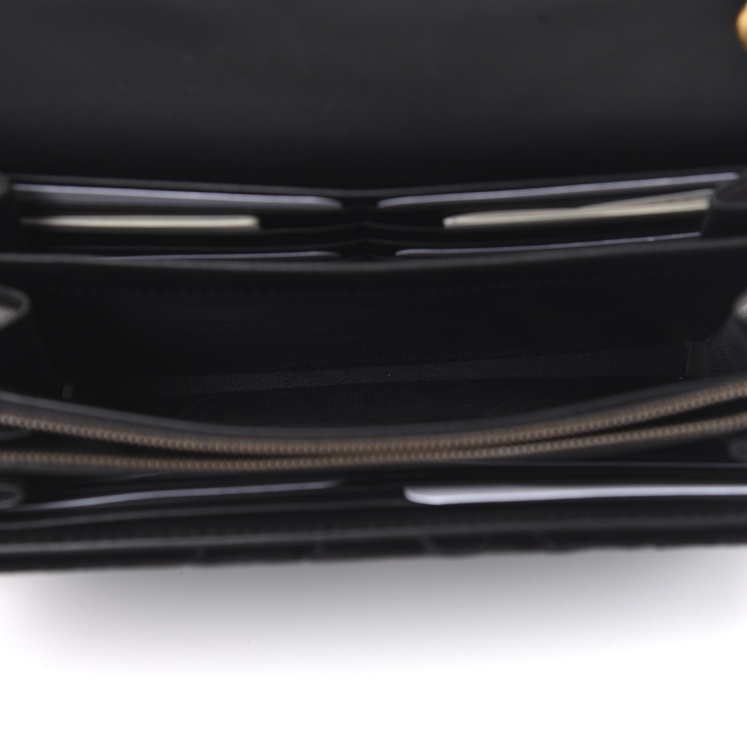 Gucci Velvet Matelasse GG Marmont Chain Wallet Black 5 of 10
