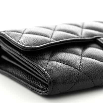 Chanel Caviar Quilted Large Gusset Flap Wallet Black 9 of 12