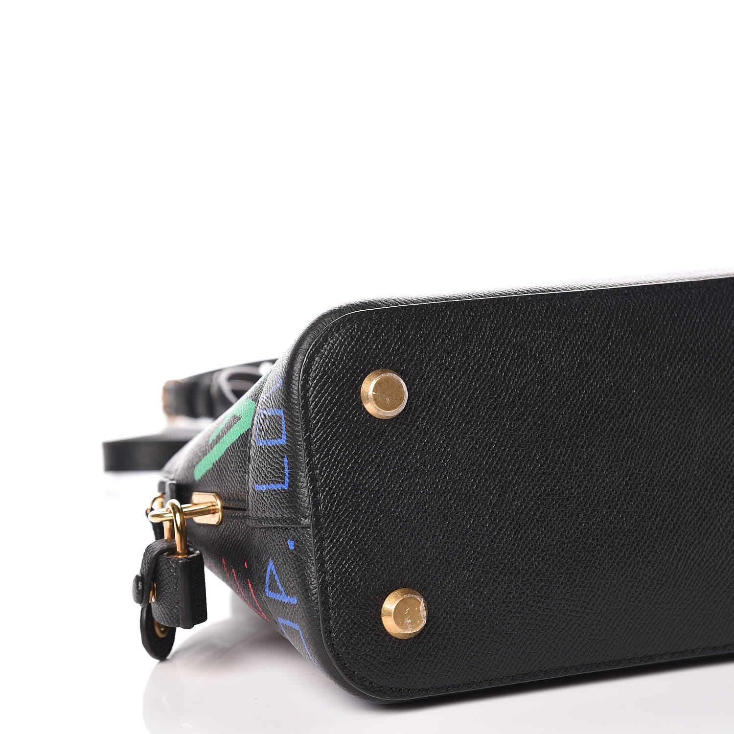 Balenciaga Signature Grained Calfskin Graffiti S Ville Top Handle Bag Black Multicolor 5 of 17
