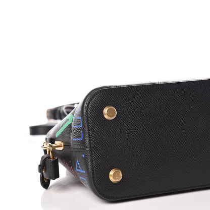 Balenciaga Signature Grained Calfskin Graffiti S Ville Top Handle Bag Black Multicolor 5 of 17