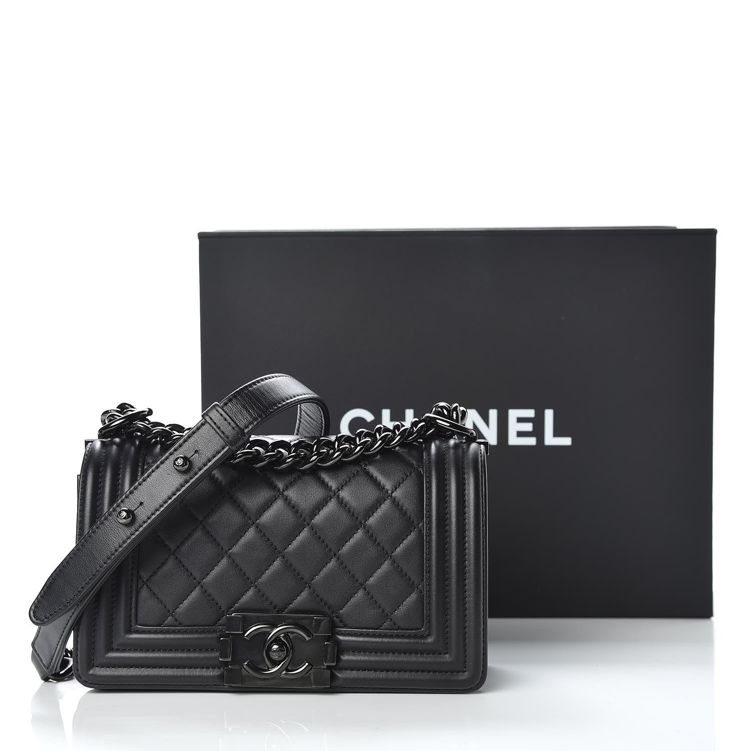 Chanel Calfskin Quilted Small Boy Flap So Black 12 of 12