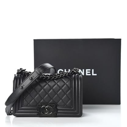 Chanel Calfskin Quilted Small Boy Flap So Black 12 of 12