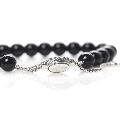 David Yurman Sterling Silver Black Onyx 8mm Spiritual Beads Adjustable Bracelet 4 of 4