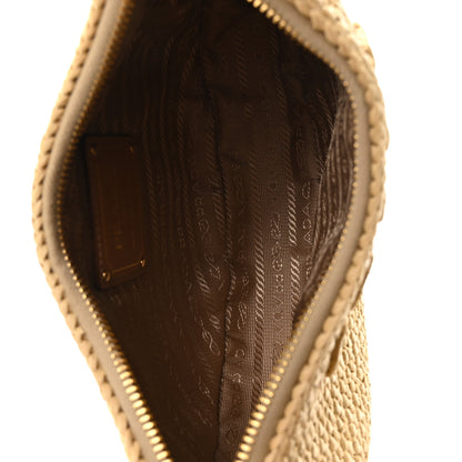 Prada Yarn Raffia Effect Crochet Arque Shoulder Bag Natural 5 of 10